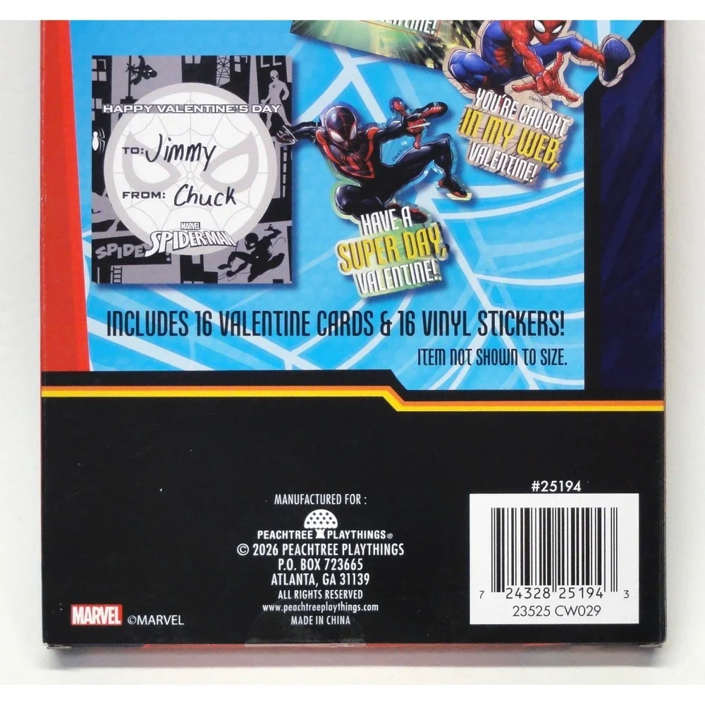 Marvel Spiderman 16 Valentine Exchange Cards And Vinyl Stickers Lot of 3 NEW
